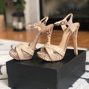 🐍 Alexandre Birman $695 Daria Python Platform Sandals